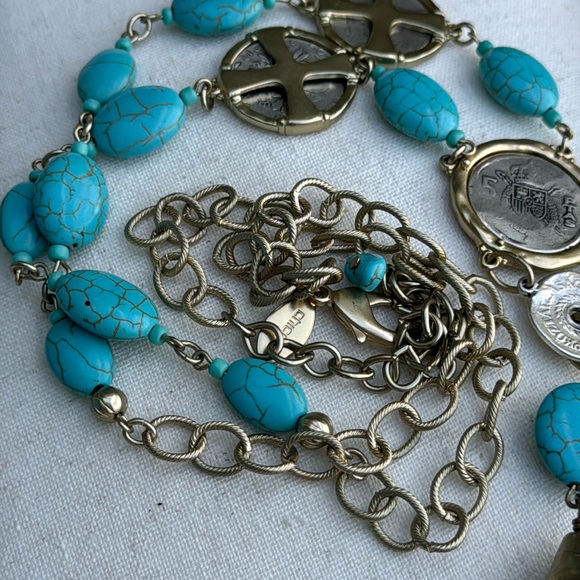 Chico’s Isabella turquoise coin necklace - NWOT - Picture 8 of 9